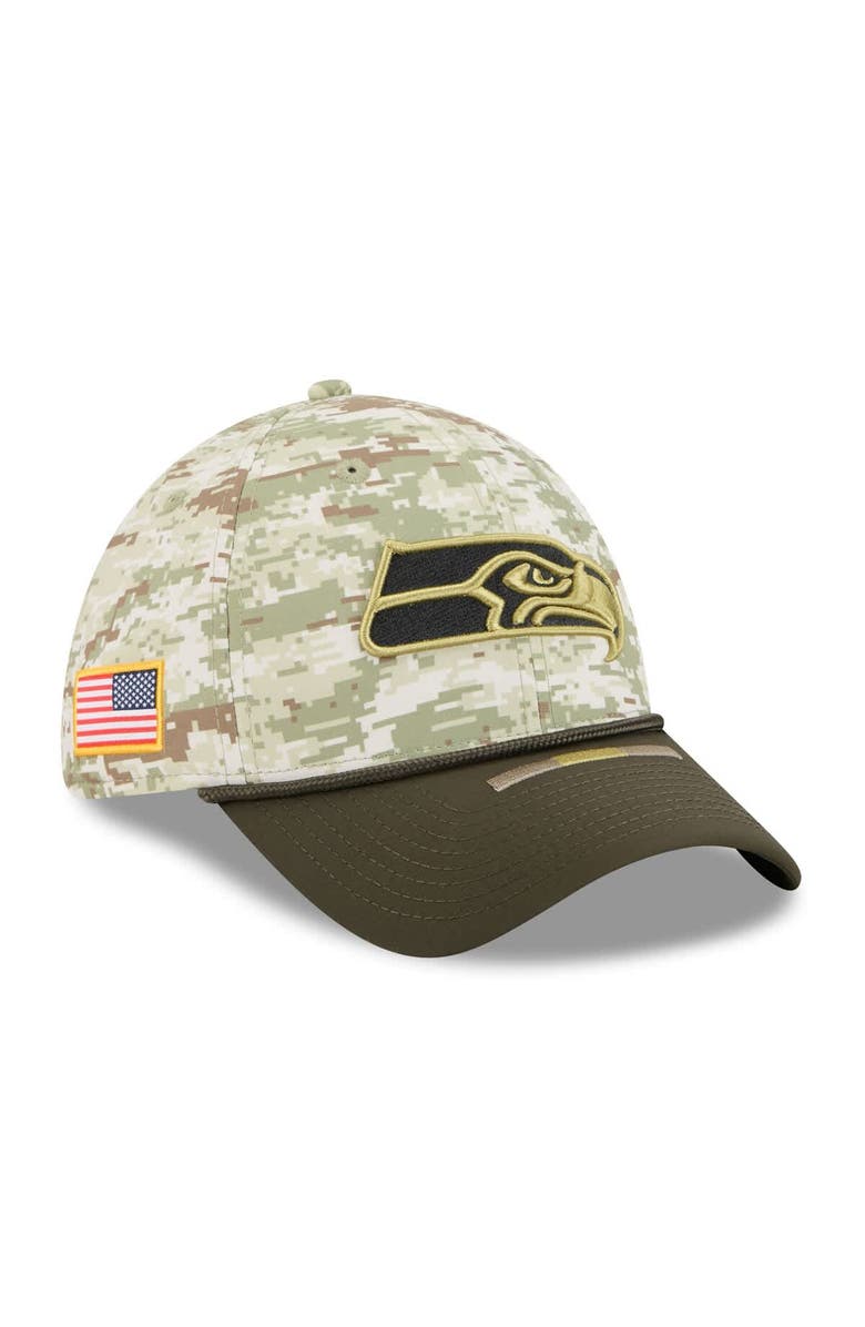 New Era Men's New Era Camo Seattle Seahawks 2025 Salute to Service 39THIRTY Flex Hat, Main, color, Camo