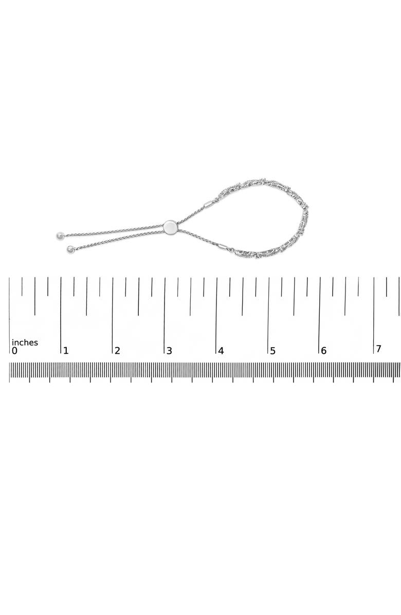 Haus of Brilliance Silver 1/2 Cttw Diamond Weave and Station Bolo Bracelet, Alternate, color, White