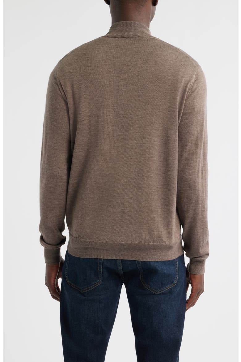 Autumn Crest Merino Wool Blend Quarter Zip Sweater, Alternate, color, POPLAR BROWN