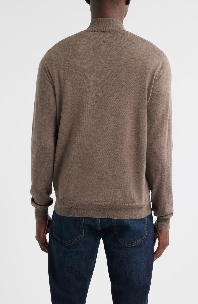 Peter Millar Autumn Crest Merino Wool Blend Quarter Zip Sweater, Alternate, color, Poplar Brown
