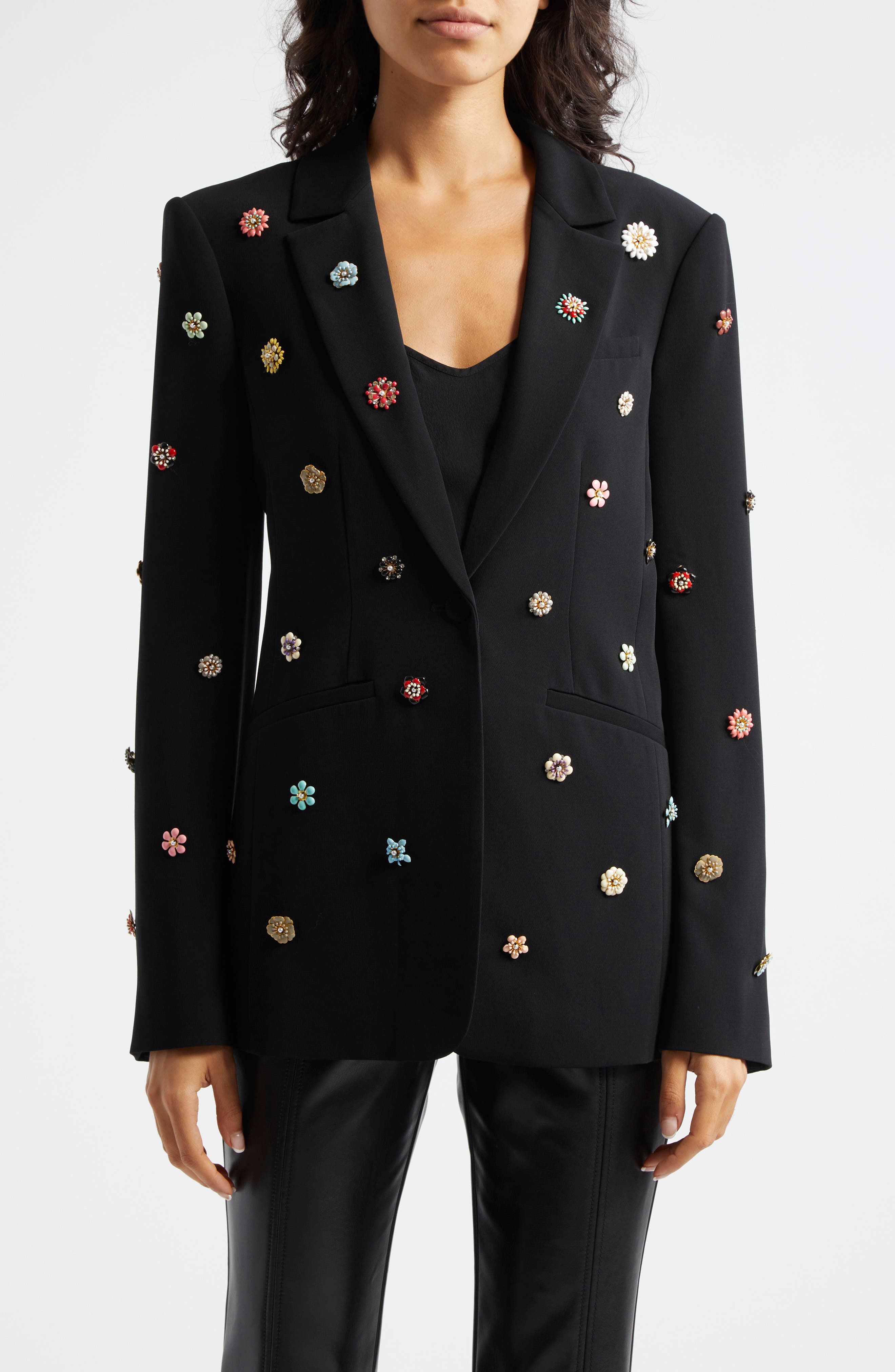 Cinq à Sept Karlie Enamel Flower Blazer