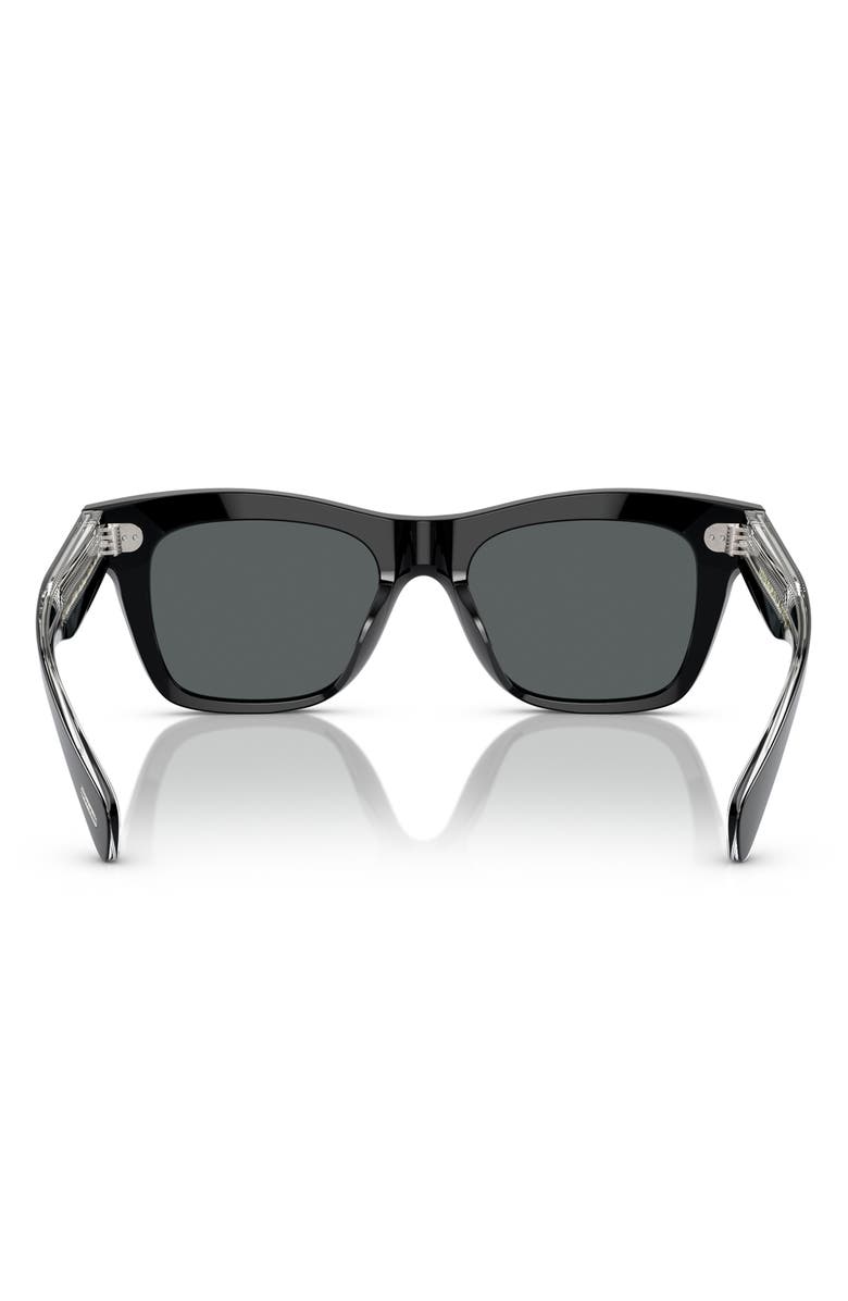 Oliver Peoples Ms. Oliver 51mm Polarized Square Sunglasses, Alternate, color, Black Polarized