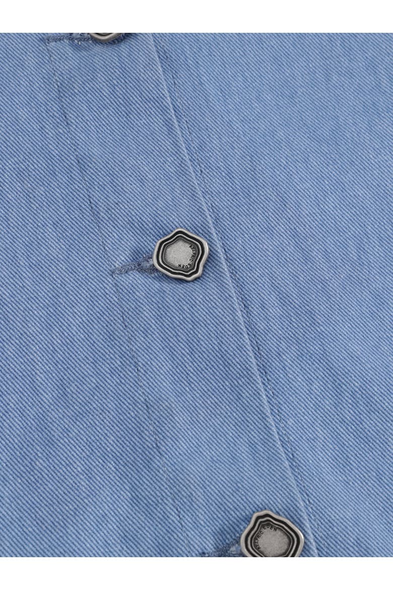 Denim Layered Short Sleeve Shirt, Alternate, color, Blue