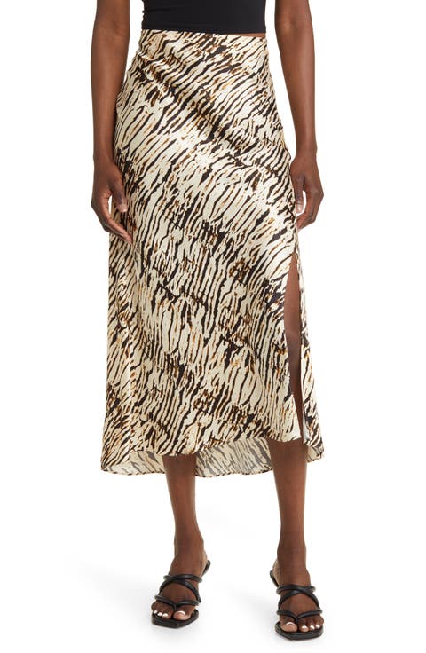 Maya Ikat Satin Skirt