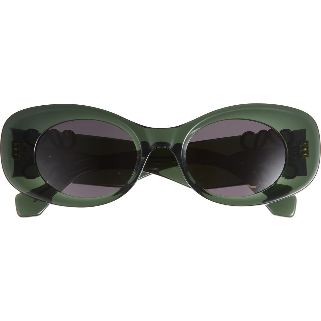 Loewe Anagram 49mm Small Rectangular Sunglasses In Green