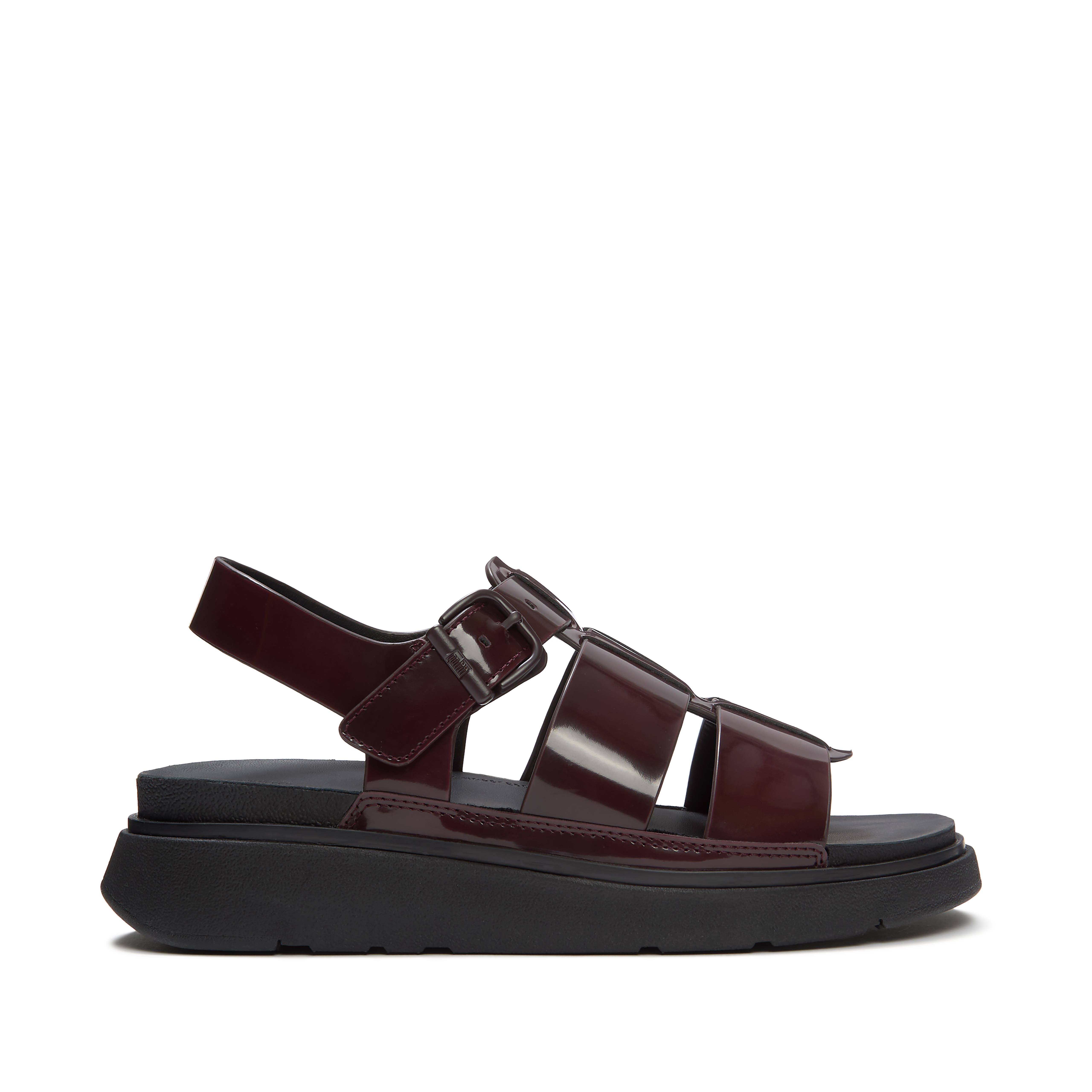Gen-FF Brushed Leather Fisherman Sandals, Alternate, color, Dark Merlot