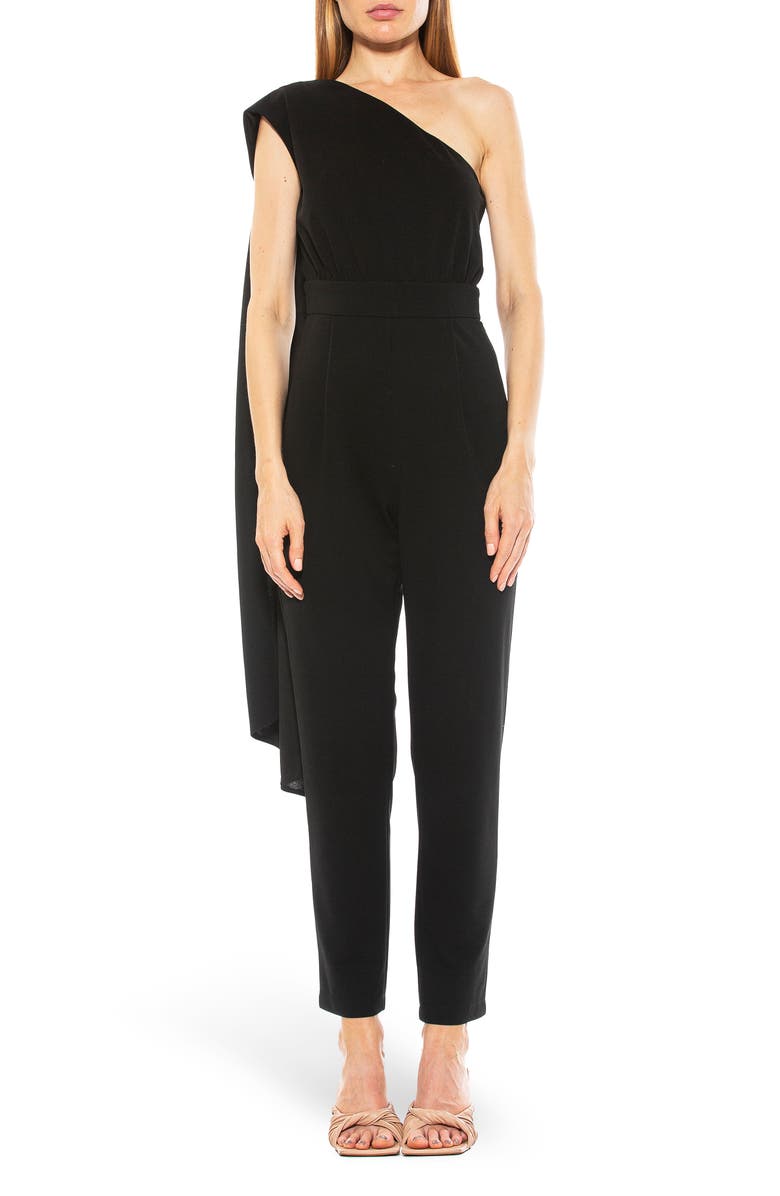 Alexia Admor Asymmetrical Ruffle Jumpsuit, Alternate, color, 