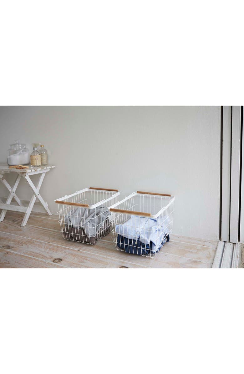 Yamazaki Tosca Laundry Basket, Alternate, color, White