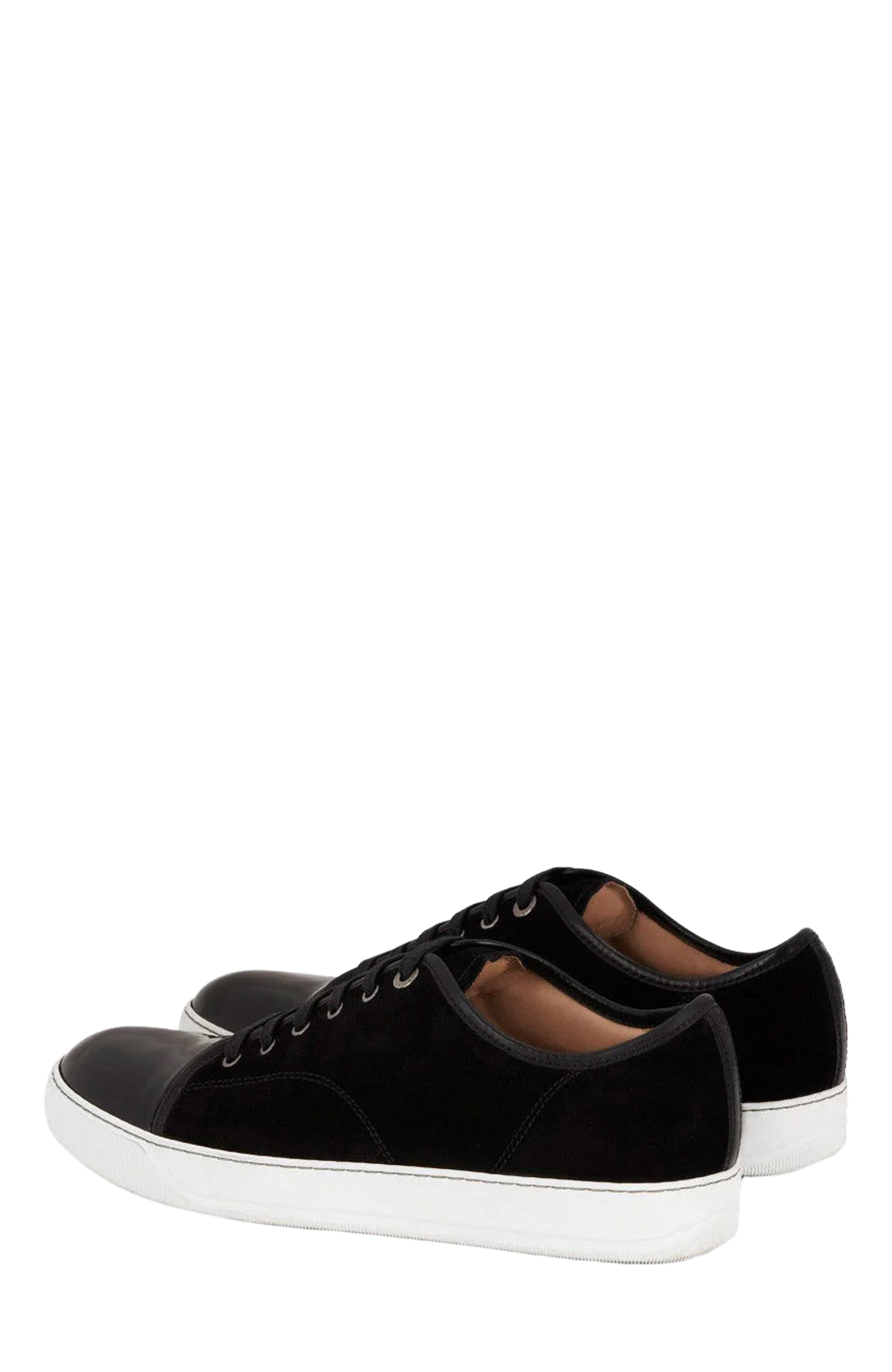 Lanvin Dbb1 Suede And Patent Leather Sneakers, Alternate, color, Black