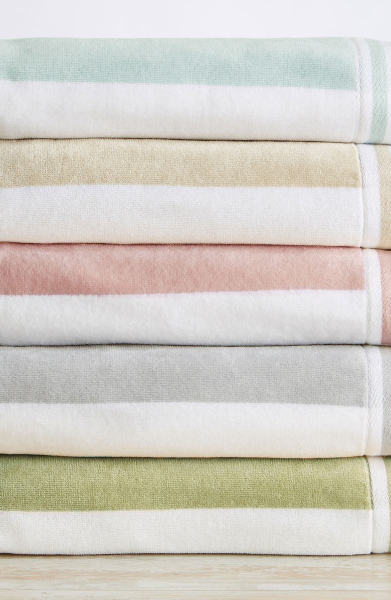 Woven & Weft 4-Pack Oversize Stripe Beach Towels, Alternate, color, Dusty Rose / White