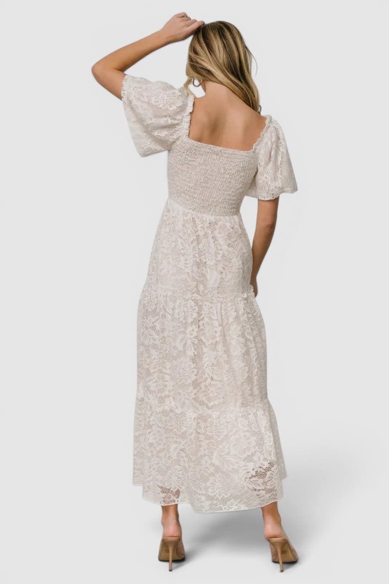 Aspen Smocked Lace Maxi Dress, Alternate, color, Off White