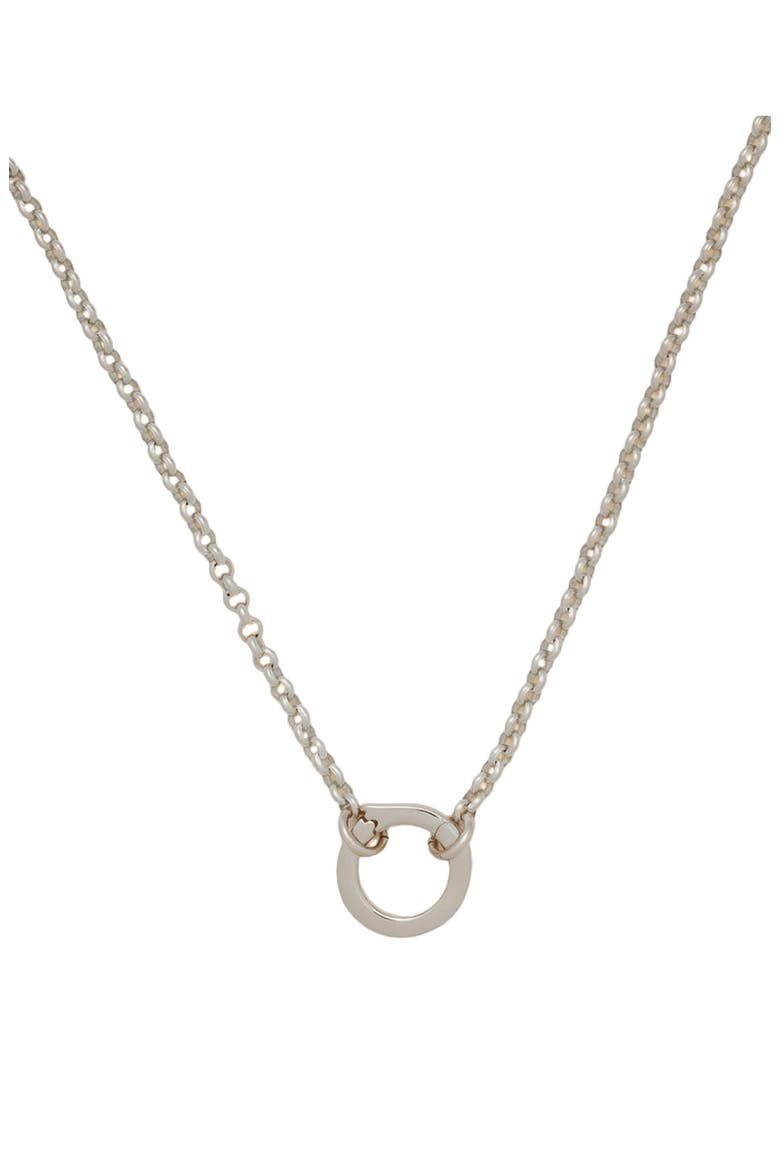 Rolo Charm Necklace with Link Lock, Main, color, Silver With Link Lock