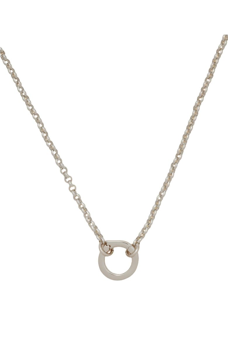 MADE BY MARY Rolo Charm Necklace with Link Lock, Main, color, Silver With Link Lock