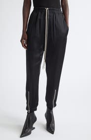 Rick Owens Tecuatl Satin Track Pants