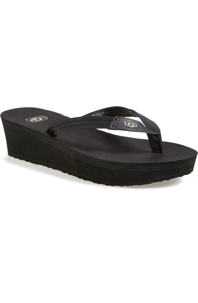 UGG<sup>®</sup> 'Ruby' Wedge Thong Sandal, Alternate, color,