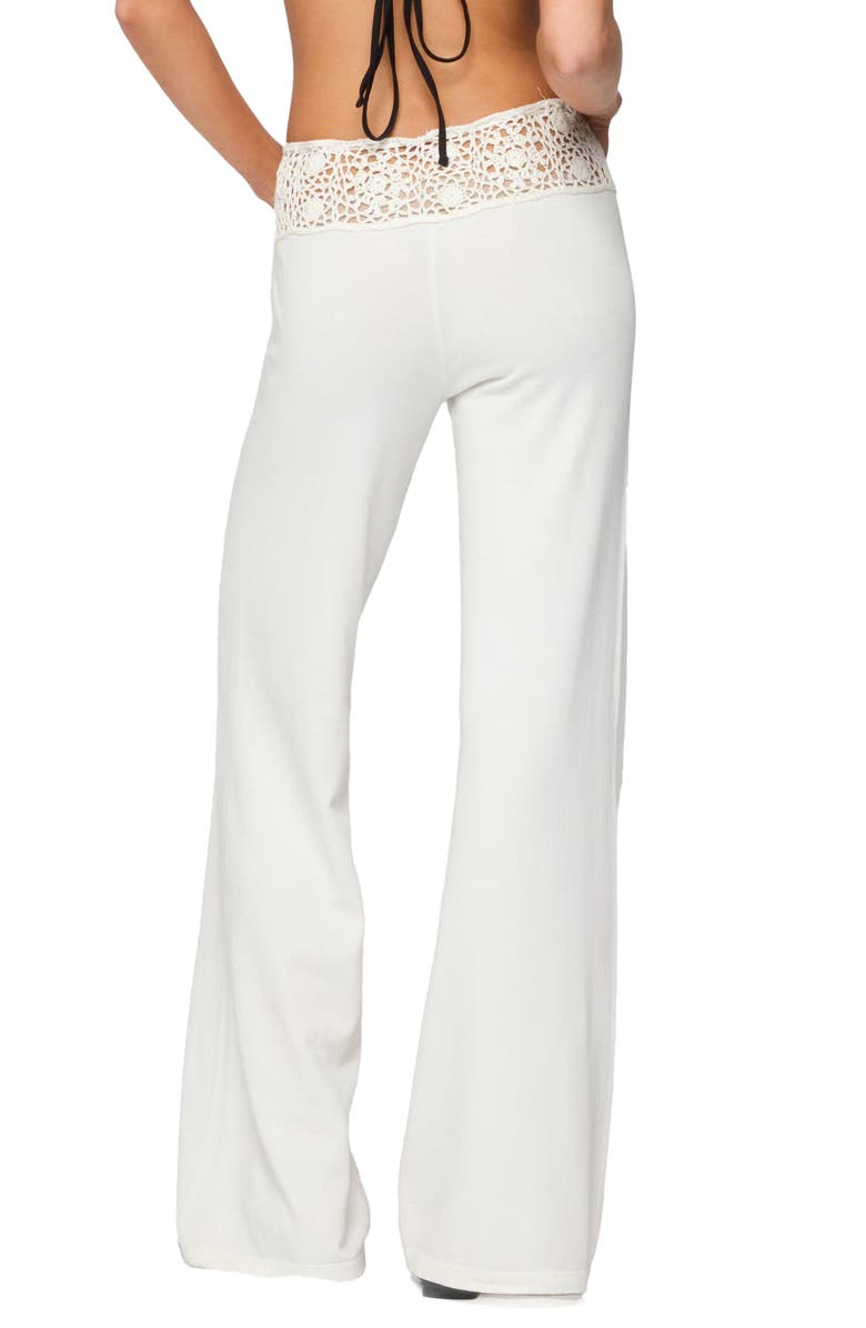 EDIKTED Kirsty Crochet Waist Pants, Alternate, color, White