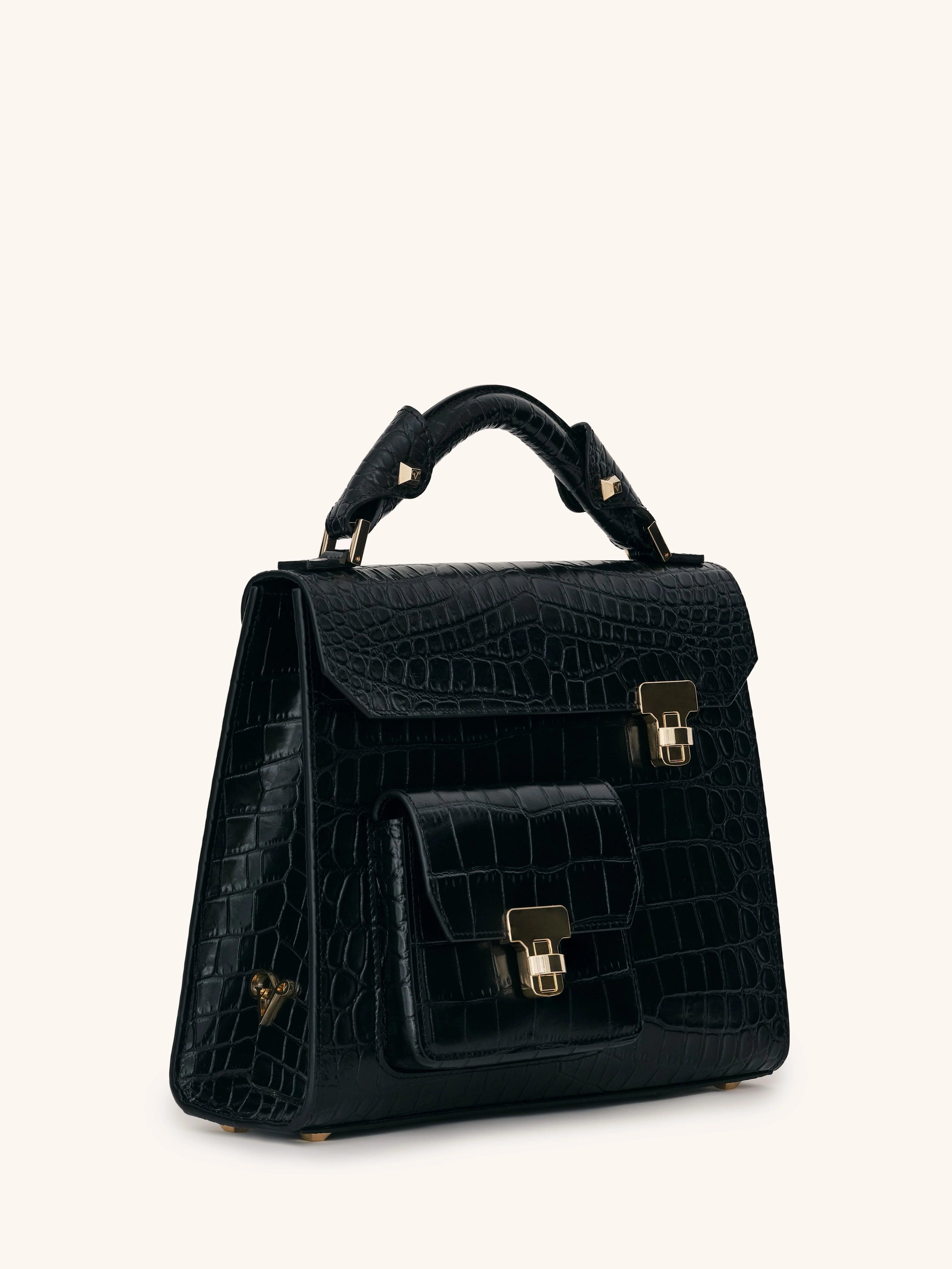 VIE LORIE Vanna Top Handle Bag, Alternate, color, Onyx