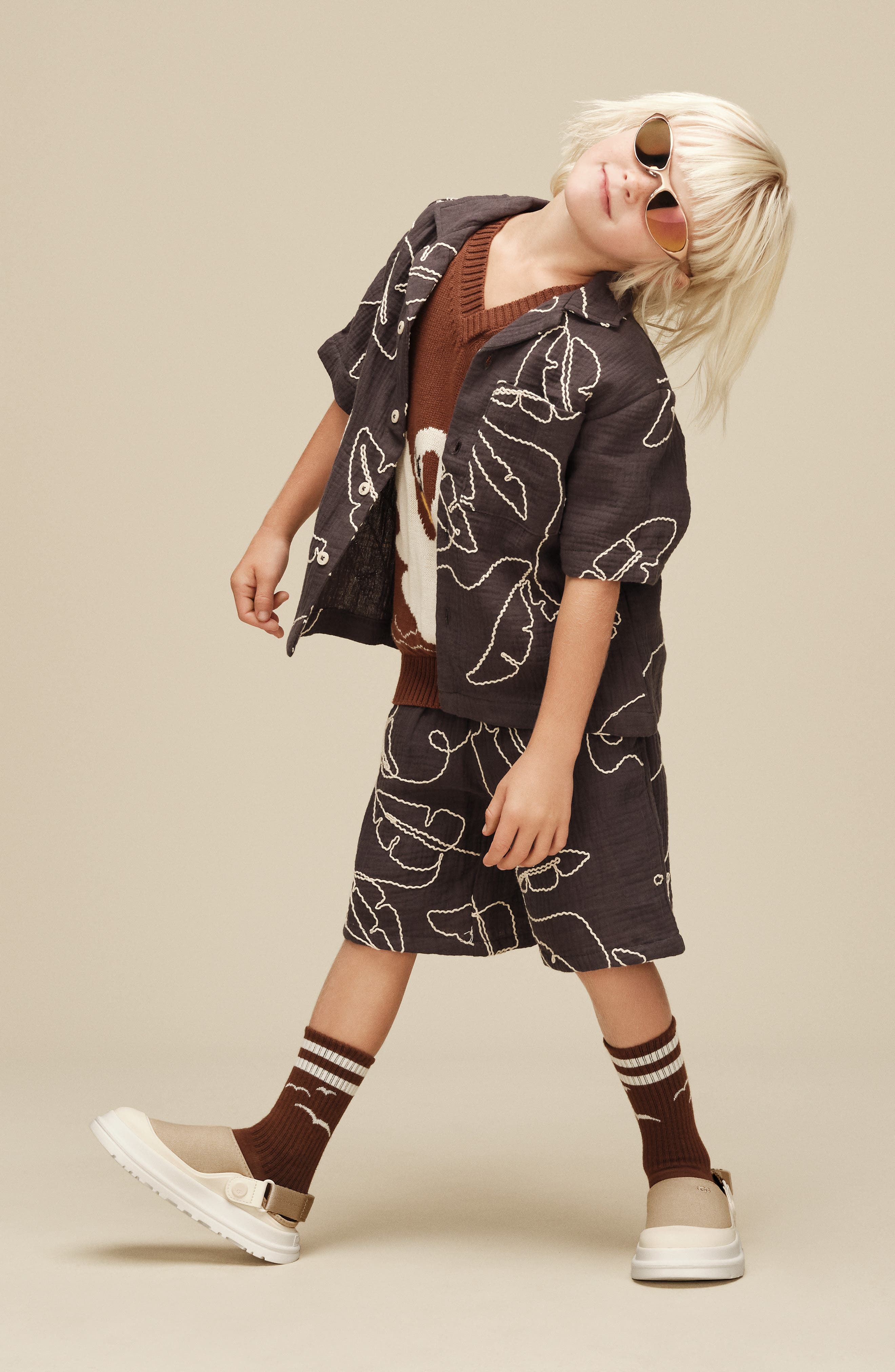 UGG<sup>®</sup> Kids' GoldenGlow Clog, Alternate, color, Mustard Seed