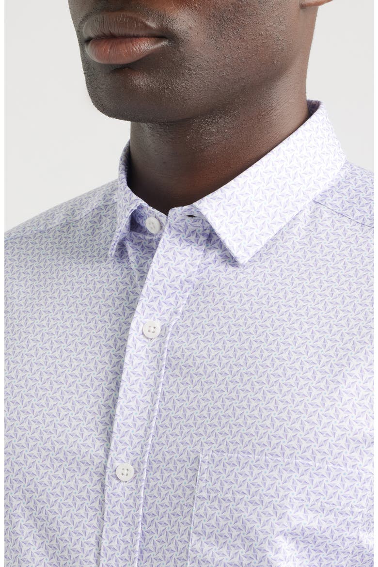 Logan Print Button-Up Shirt, Alternate, color, PURPLE PINWHEEL
