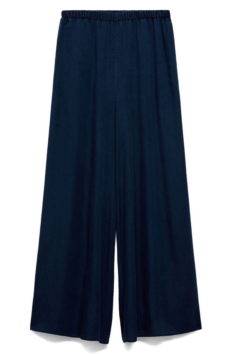 MANGO Pull-On Wide Leg Pants, Alternate, color, Dark Blue