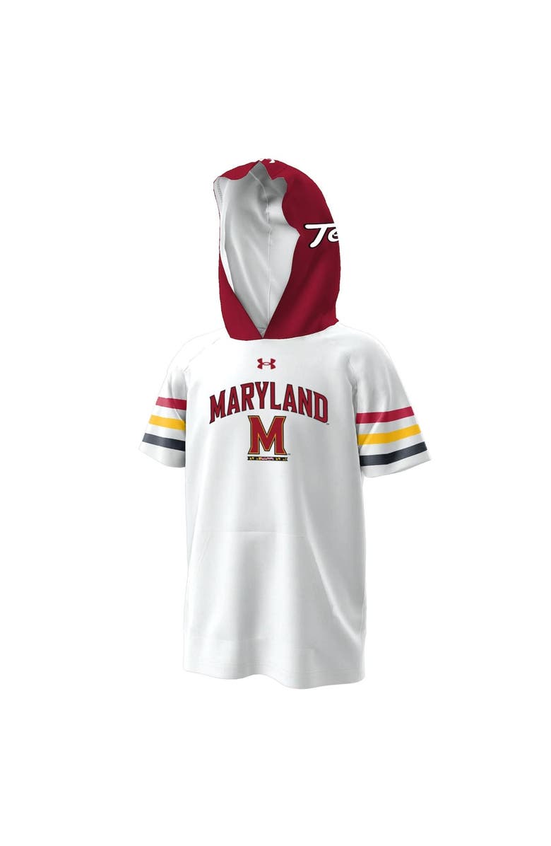 Under Armour Youth Under Armour  White Maryland Terrapins ArmourFuse Jersey Raglan Hooded T-Shirt, Alternate, color, 
