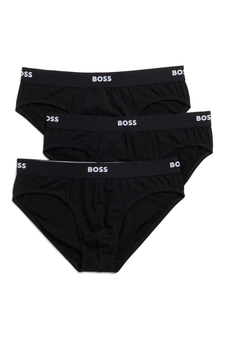 3-Pack Cotton Blend Briefs, Main, color, BLK