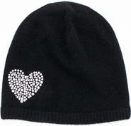 Portolano Crystal Heart Cashmere Beanie