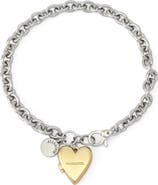 AllSaints Flex Heart Locket Chain Bracelet