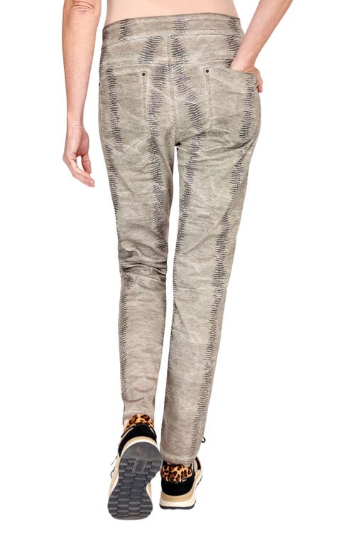 Alembika Snake Skin Print Slim-fit Stretch Jeans In Gray
