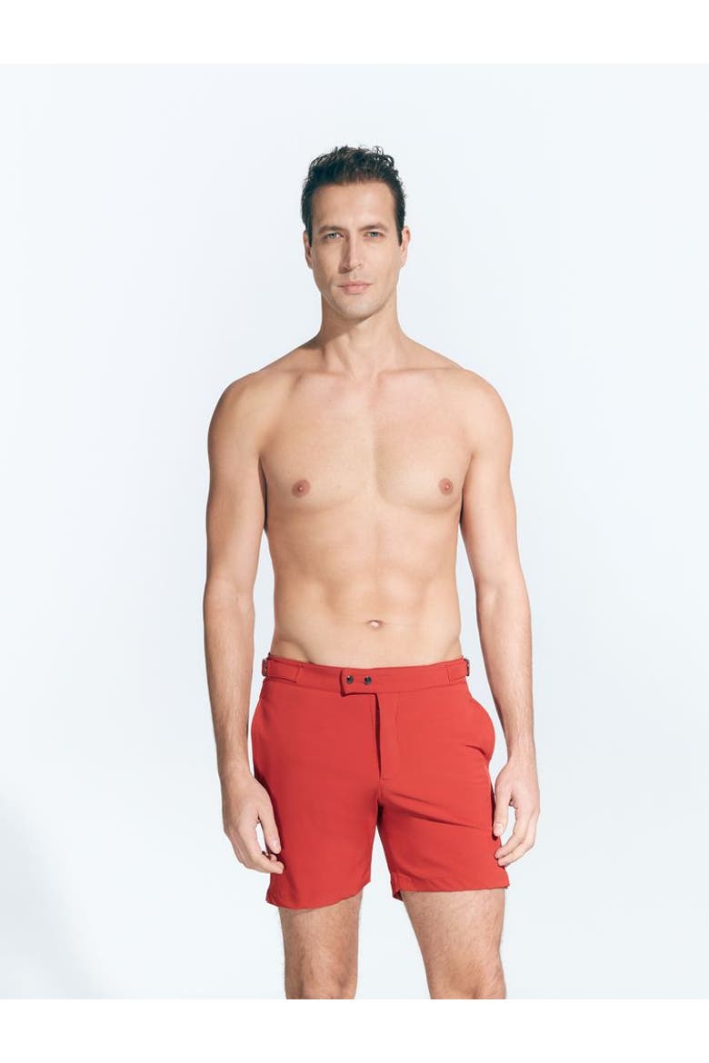 Jack Bulldog Swim Shorts, Alternate, color, Red