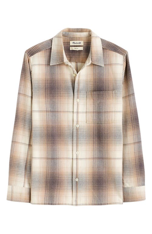 Madewell Plaid Cotton Flannel Button-up Shirt In Black Coal