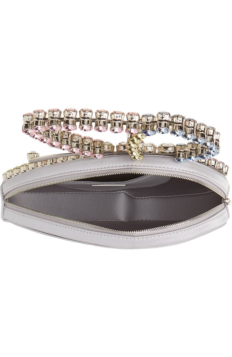 L’alingi Crystal Butterfly Satin Clutch, Alternate, color,