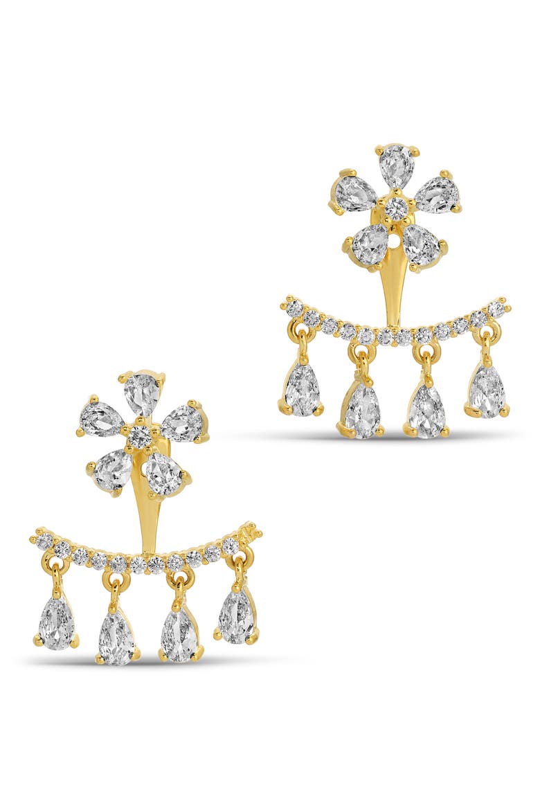Milan Cubic Zirconia Drop Earrings, Main, color, GOLD