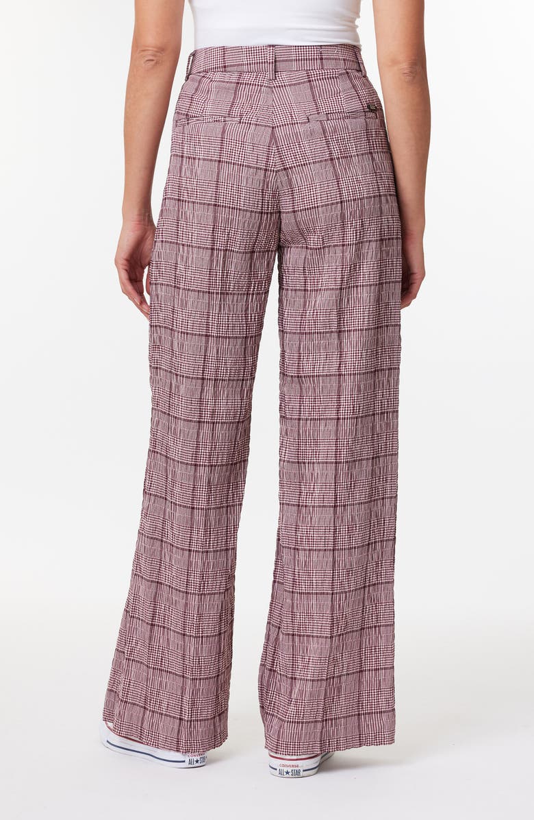 Scotch & Soda Rose Crinkle Check Wide Leg Pants, Alternate, color, 