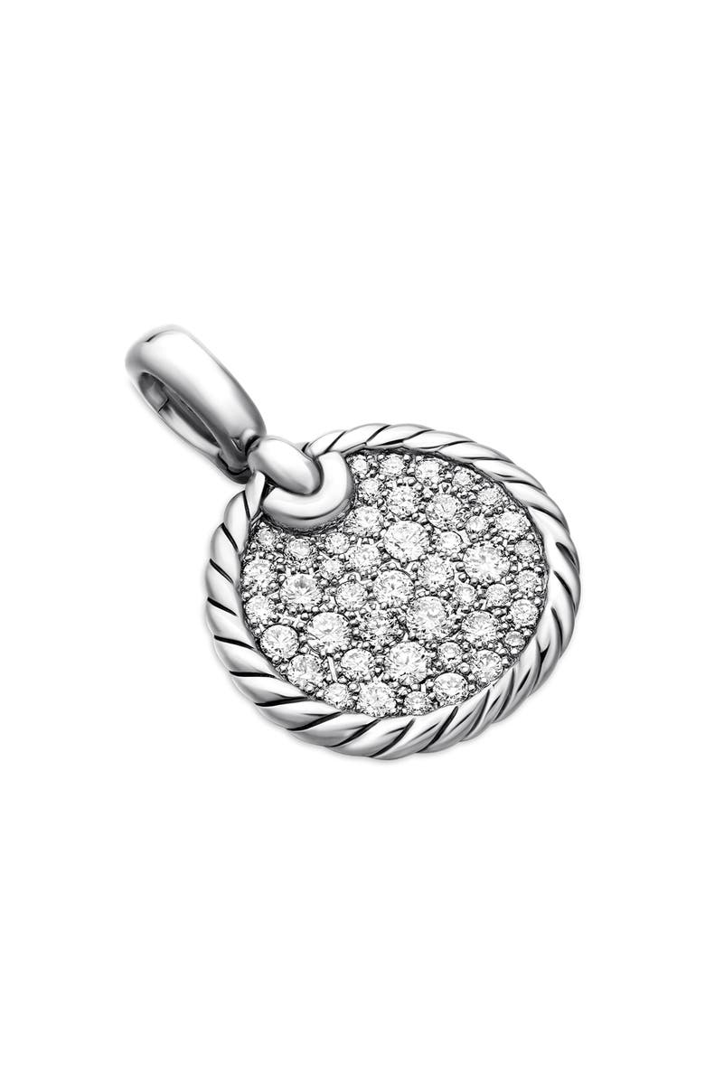 David Yurman Elements<sup>®</sup> Disc Pendant in Sterling Silver with Pavé Diamonds, Alternate, color, Sterling Silver