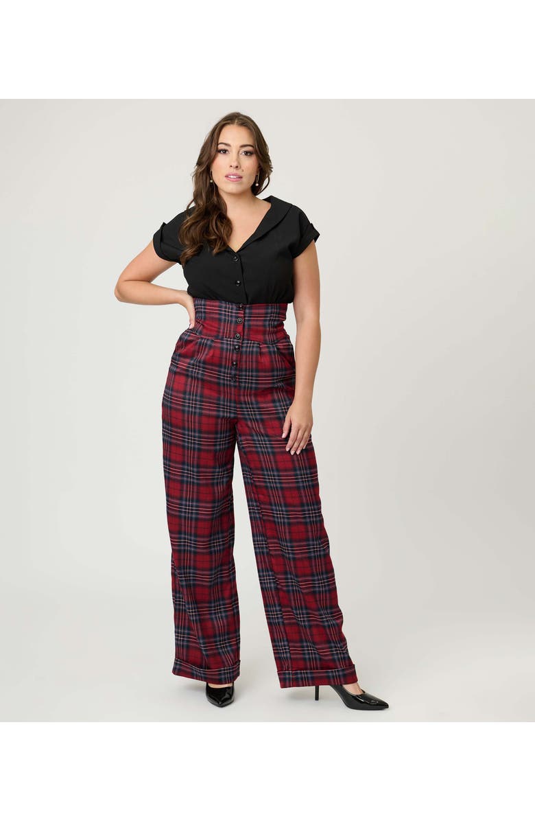 Unique Vintage High Waist Trouser, Alternate, color, Red