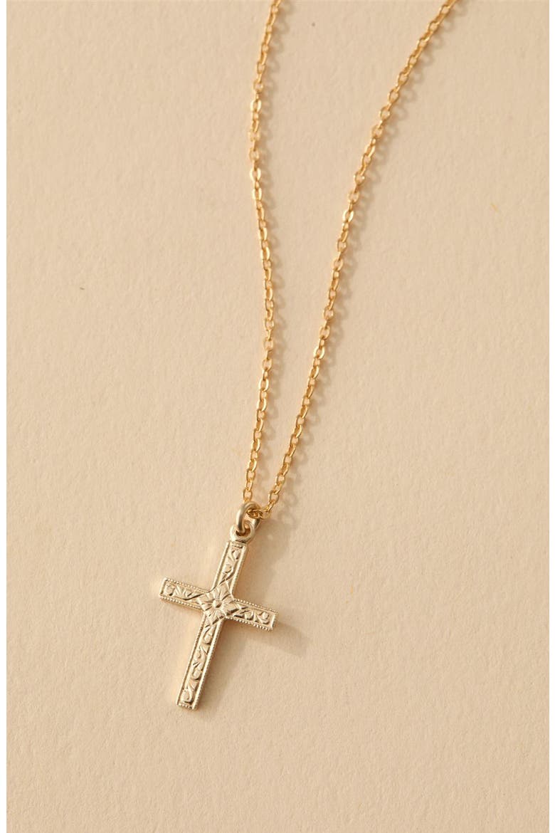 Levi Cross Pendant Necklace, Alternate, color, GOLD
