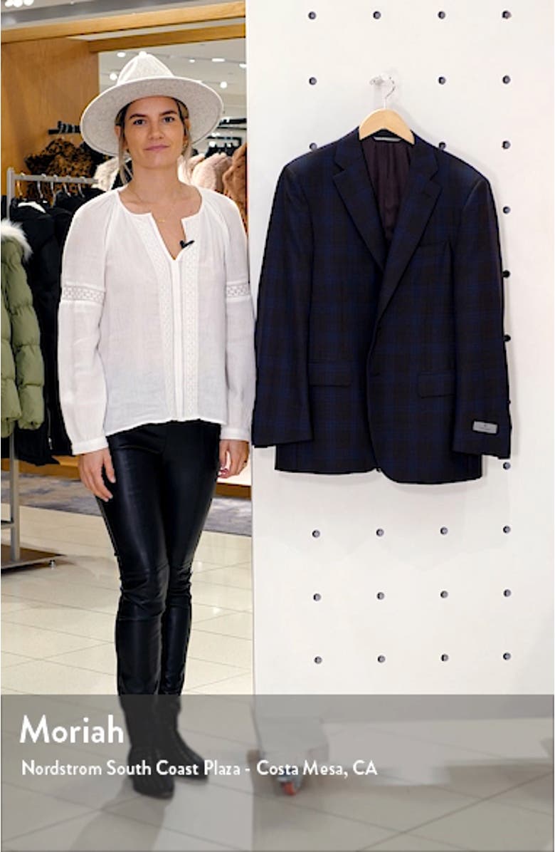 Sienna Soft Classic Fit Plaid Silk & Wool Sport Coat, sales video thumbnail