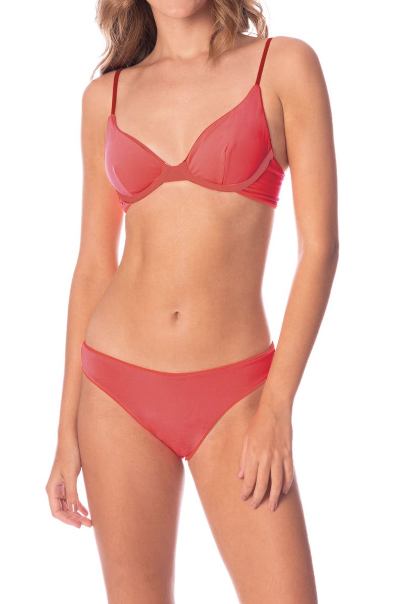 Maaji Red Camelia Dainty Reversible Underwire Bikini Top, Alternate, color, 