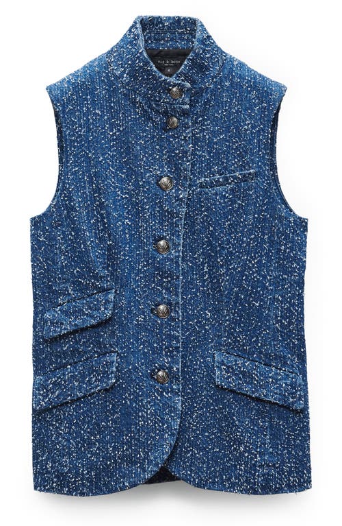 Rag & Bone Slade Textured Denim Vest In Midtweed