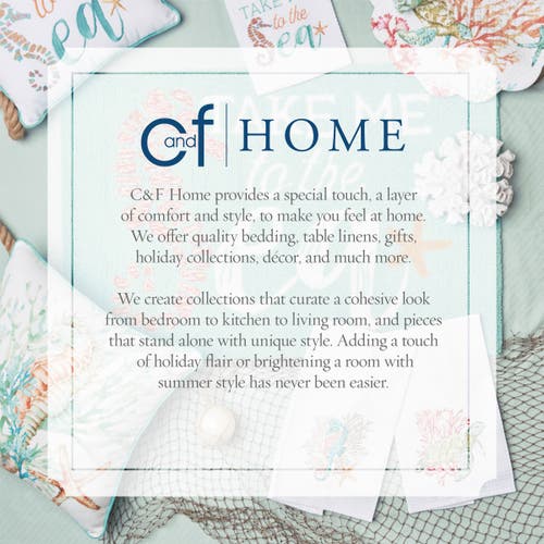 C & F Home C&f Home Caraway Coral Placemats Set Of 6 Blue Seaturtle Crab & Starfish Print In Blue