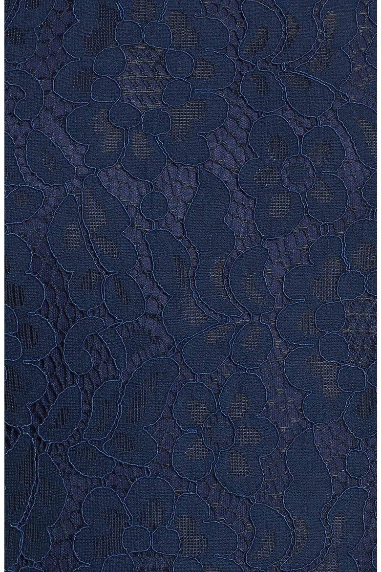 High Neck Lace Midi Dress, Alternate, color, NAVY