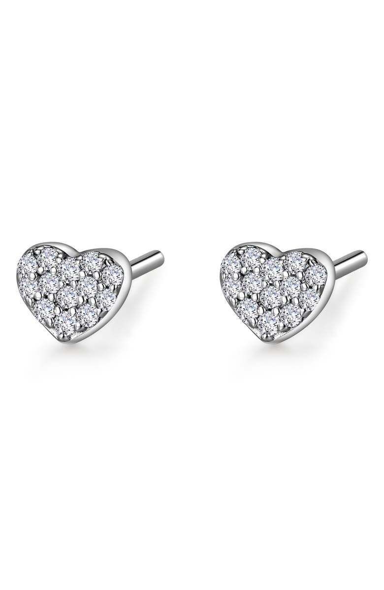 Lafonn Mini Pavé Crystal Heart Stud Earrings, Main, color, 
