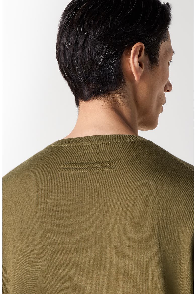 Mélange Cashseta Crewneck Sweater, Alternate, color, OLIVE GREEN MELANGE