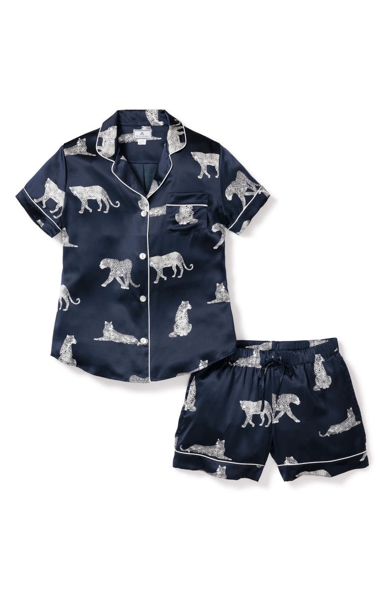 Panthre de Nuit Piped Mulberry Silk Short Pajamas