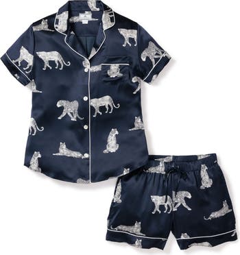 Panthre de Nuit Piped Mulberry Silk Short Pajamas