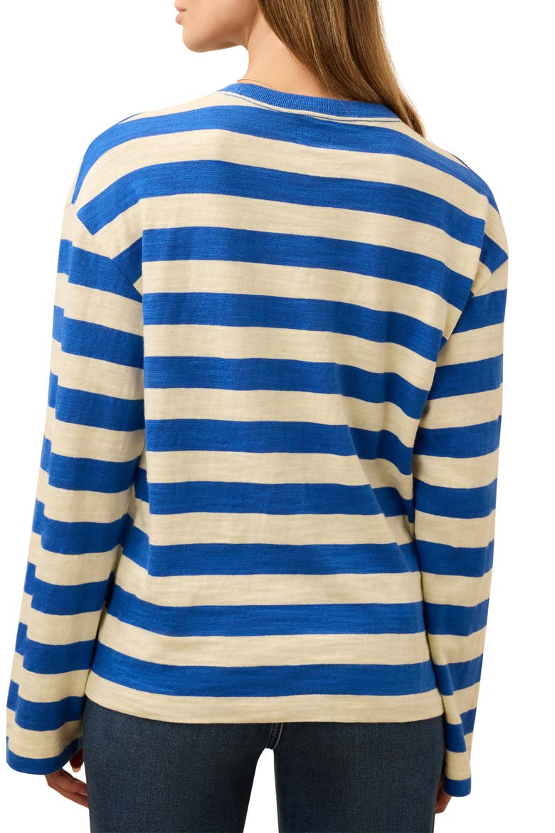 Sunwashed Stripe Long Sleeve Organic Cotton Slub T-Shirt, Alternate, color, SEA STRIPE