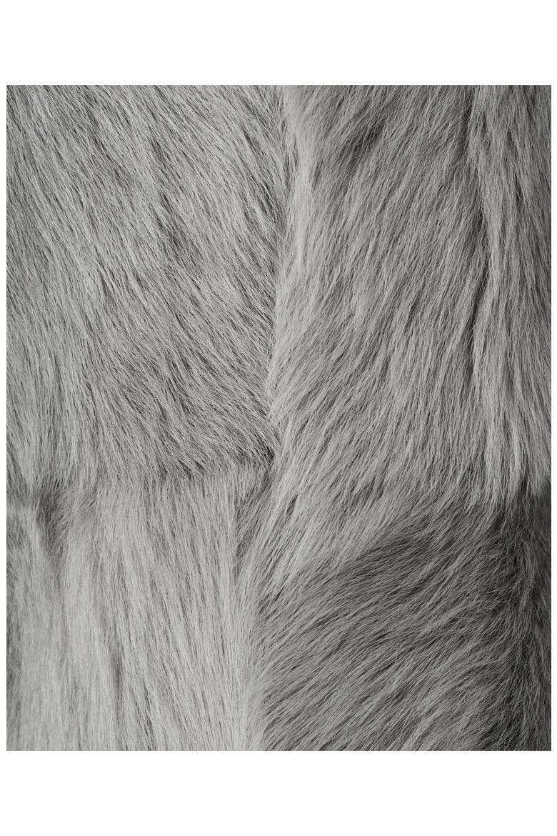 Reversible Leather & Genuine Shearling Coat, Alternate, color, GREY