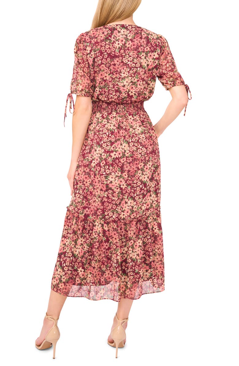 CeCe Floral Print Smocked Waist Maxi Dress, Alternate, color, 