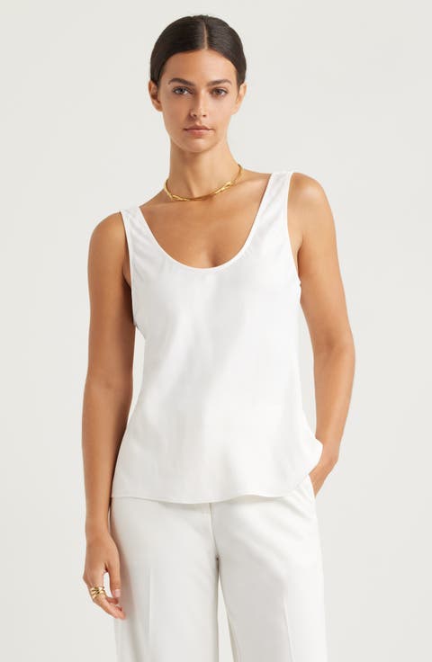 Satin Scoop Neck Tank